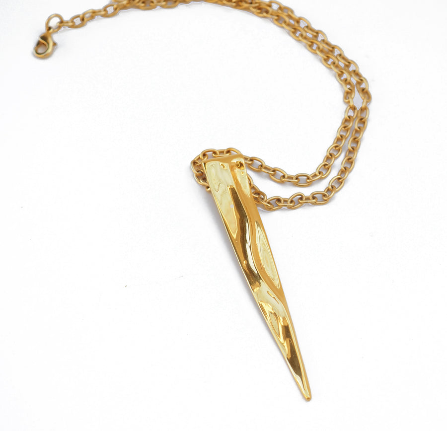 LARGE DAGGER NECKLACE gold-plated brass