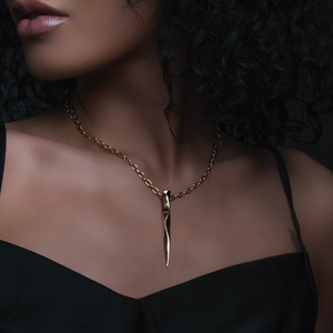 SMALL DAGGER NECKLACE gold-plated brass