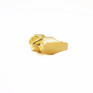 CREST RING gold-plated brass