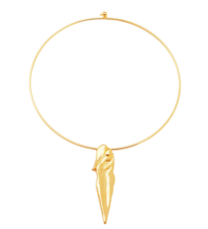 LOVERS PENDANT NECKLACE gold-plated brass on gold plated stainless neckband