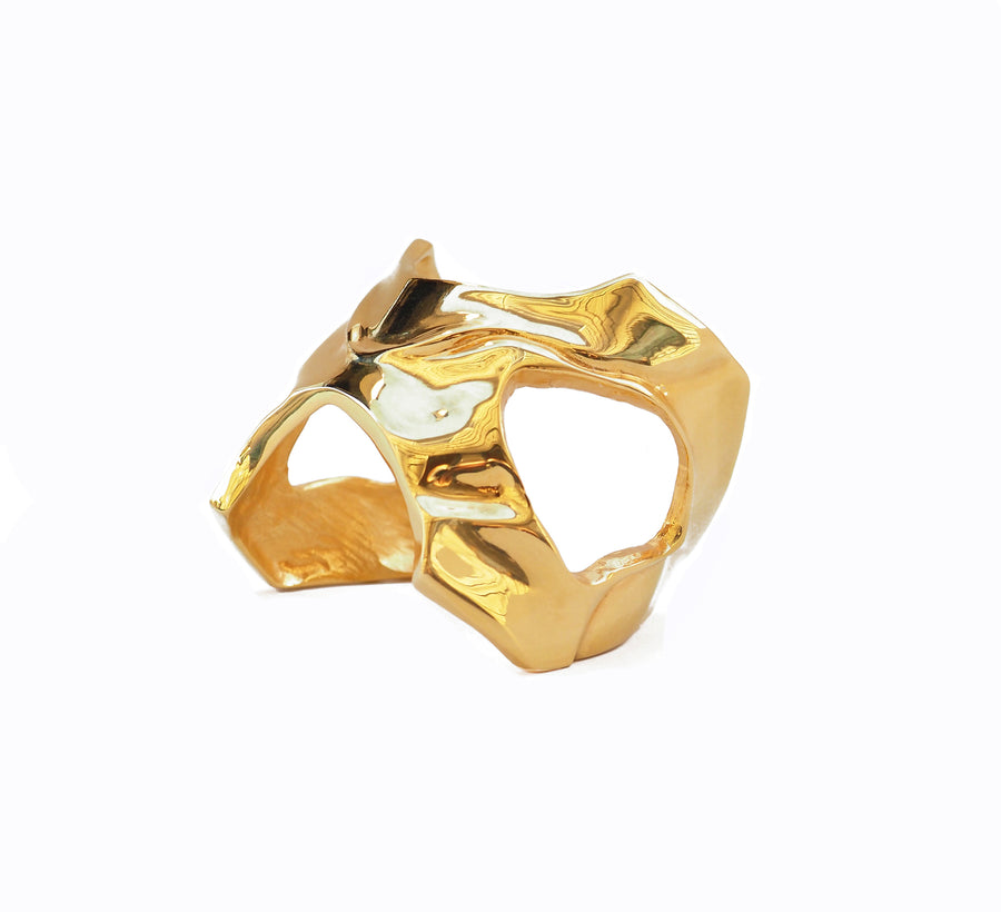 FORTITUDE Open Cuff Bracelet gold-plated brass