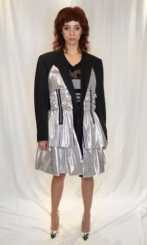 DOPE Silver Panel Zip Blazer Dress