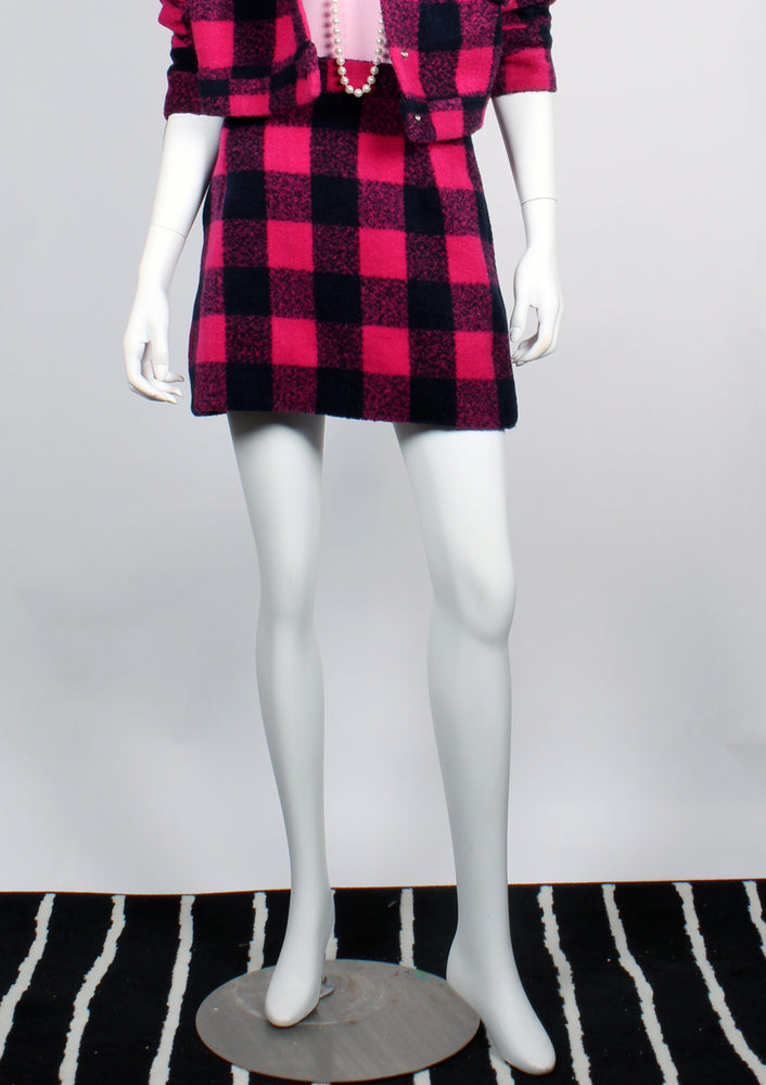 90s Plaid Jacket/Skirt Set