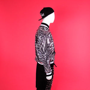 House of Field Sequin Baseball Jacket