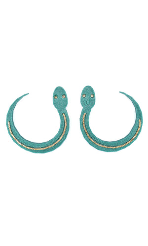 Snake Earrings - Emerald