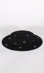 Black Grommet Boater Hat
