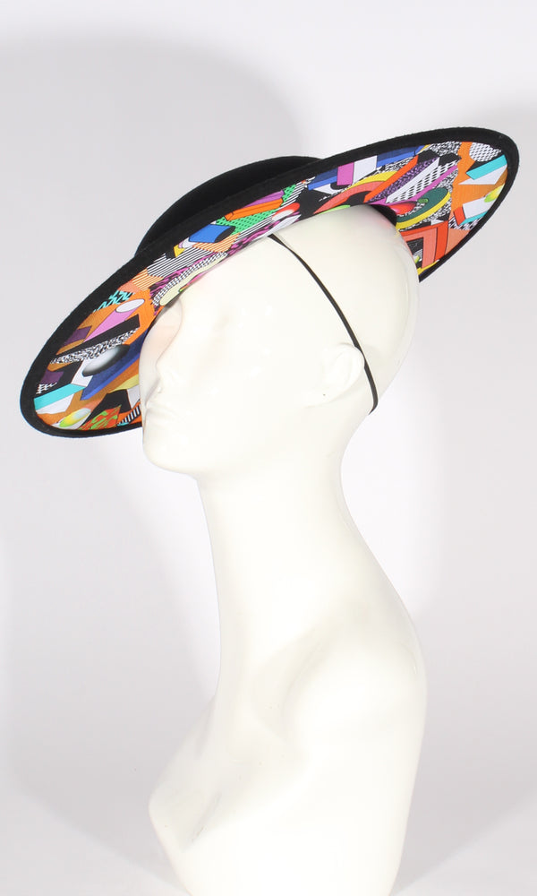 Patterned Underbrim Wide Hat – Patricia Field ARTFASHION