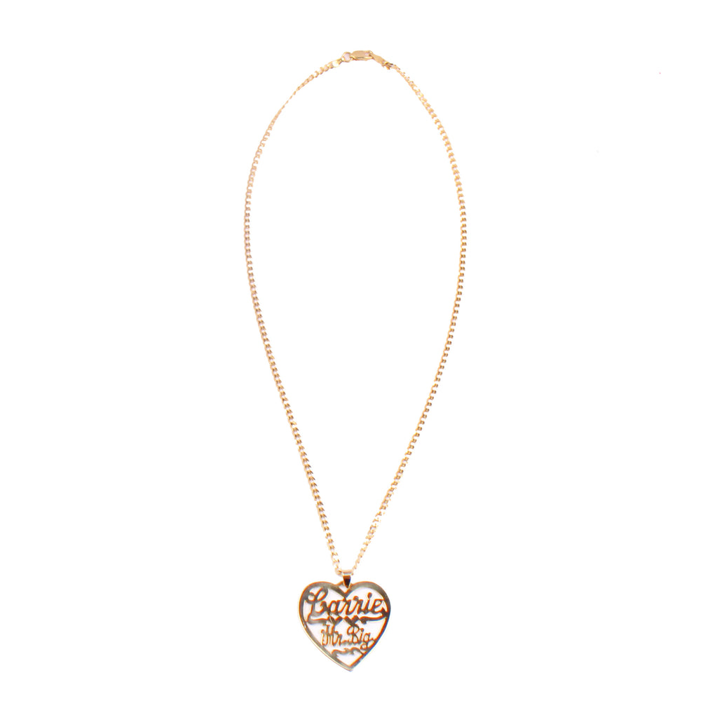 14K Gold 'Heart Pendant' Custom Nameplate Necklace