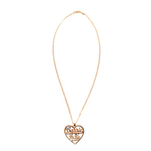 14K Gold 'Heart Pendant' Custom Nameplate Necklace