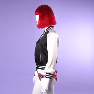 Satin Crop Signature Baseball Jacket