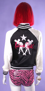 Satin Crop Signature Baseball Jacket