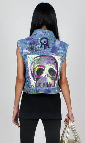 Skull Denim Vest