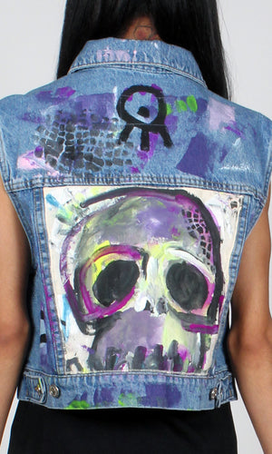 Skull Denim Vest