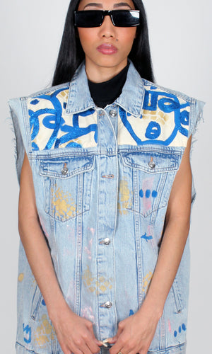 Faces Denim Vest