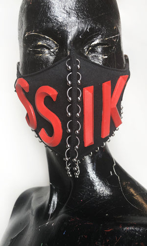 SSIK Logo Cotton Pierced Mask - Red