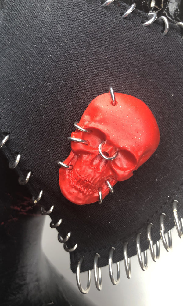 Red Skull Cotton Pierced Mask
