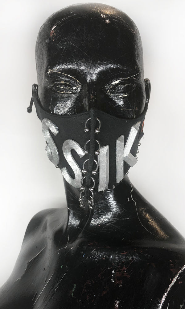 SSIK Logo Cotton Pierced Mask - Silver