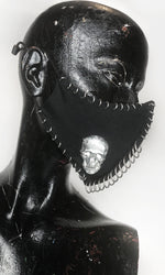 Silver Skull Cotton Pierced Mask
