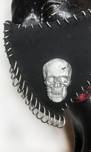 Silver Skull Cotton Pierced Mask