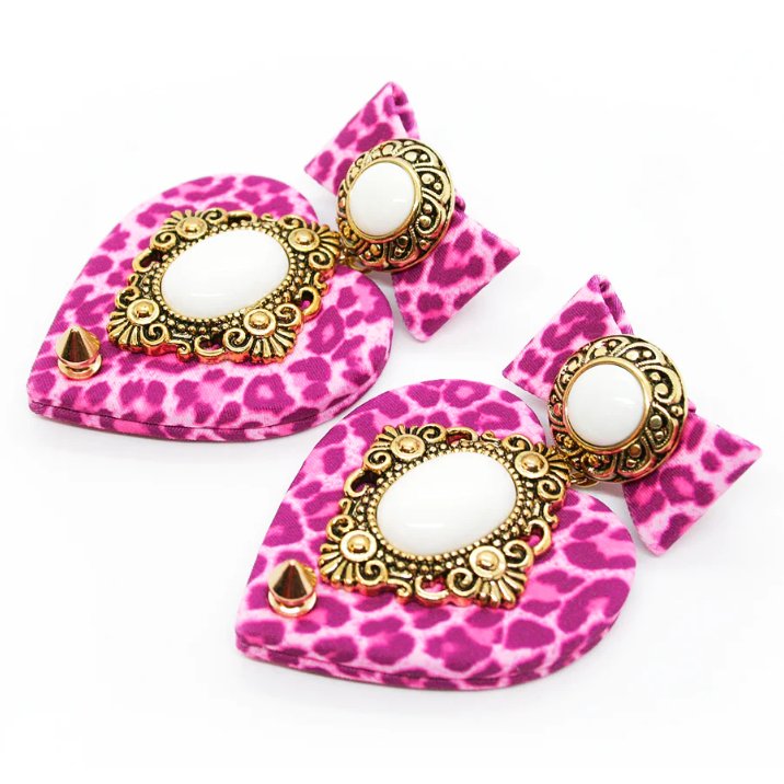 Leopard Ambition Pink Earrings