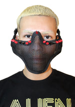 Red Spike Mesh Face Guard