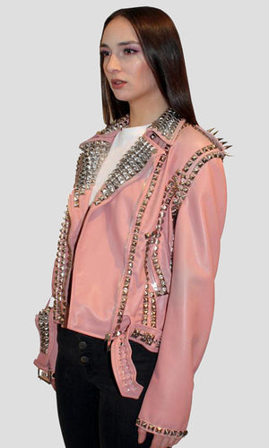 Pink Ladies Studded Jacket