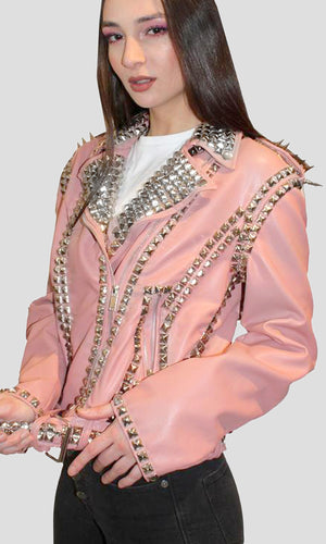 Pink Ladies Studded Jacket