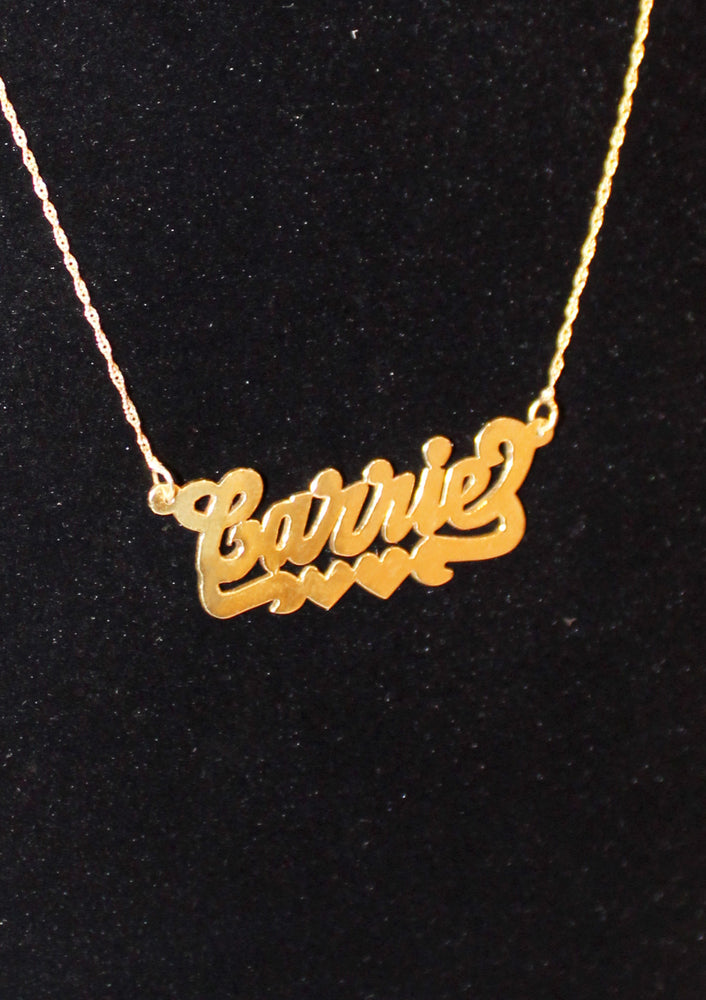 Carrie 2.0 Gold Plated Custom Nameplate Necklace