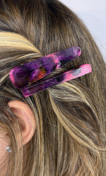 Purple Swirl Hair Clips (Set of 2)