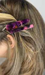 Purple Swirl Hair Clips (Set of 2)