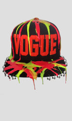 Fluo Yellow/Pink dripped VOGUE Hat