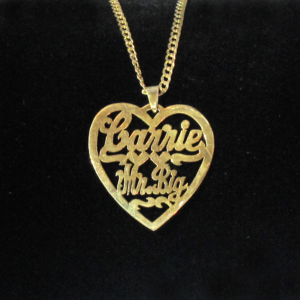 Gold Plated 'Heart Pendant' Custom Nameplate