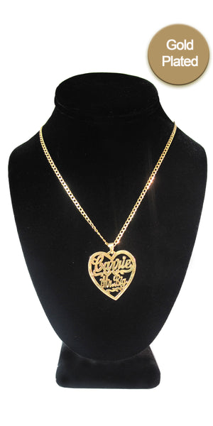 Gold Plated 'Heart Pendant' Custom Nameplate