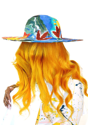 'Tropical Flora' Painted Hat