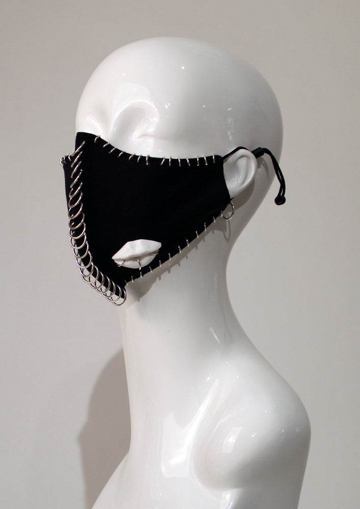 Stretch Face Mask Pierced Soft Stretch Face Mask - White Kiss – Patricia Field ARTFASHION