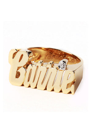 Custom Nameplate Ring 14K Gold