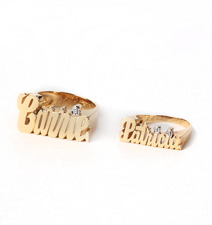 Custom Nameplate Ring 14K Gold