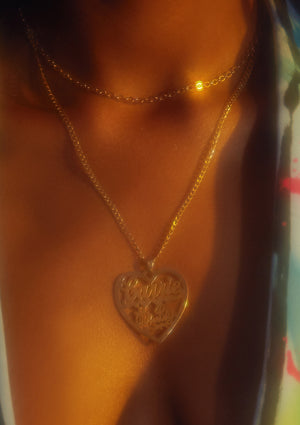 Gold Plated 'Heart Pendant' Custom Nameplate