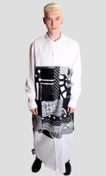 DOPE Oversized Patchwork Shirt Dress in White