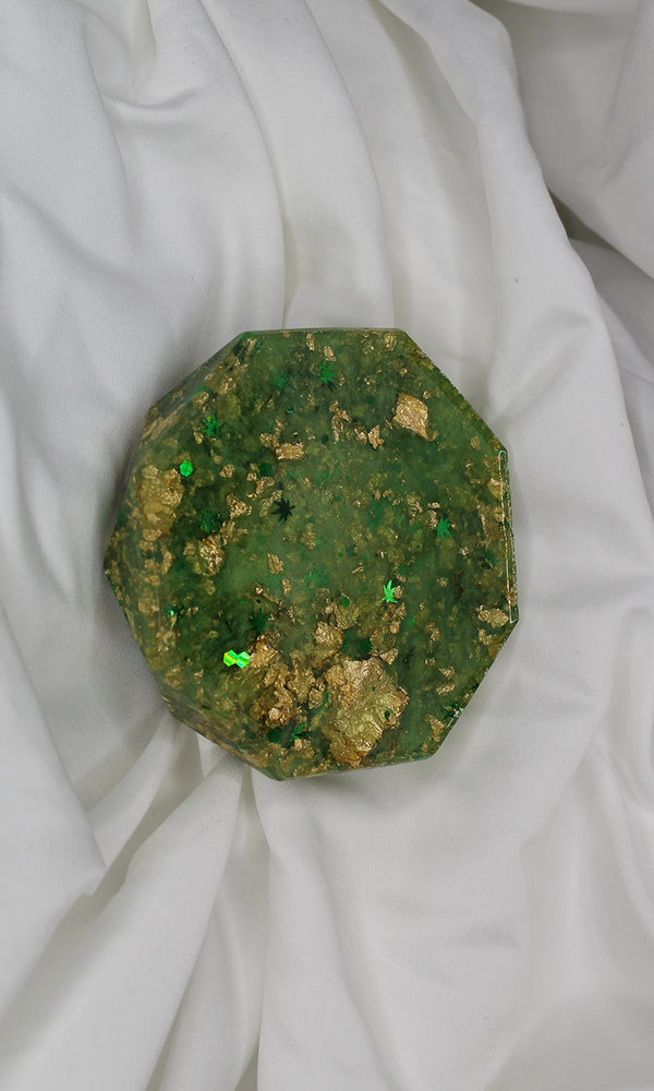 Green Weed Glitter Diamond Resin Ashtray
