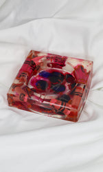 Pink & Red Crayon 70's Square Ashtray