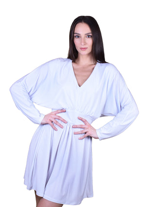 white long sleeve jersey dress self-portrait - White Jersey Drape Maxi Dress
