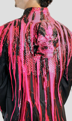 Pink Net Skull Tailcoat Drip Coat