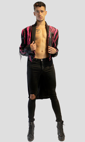 Pink Net Skull Tailcoat Drip Coat – Patricia Field ARTFASHION