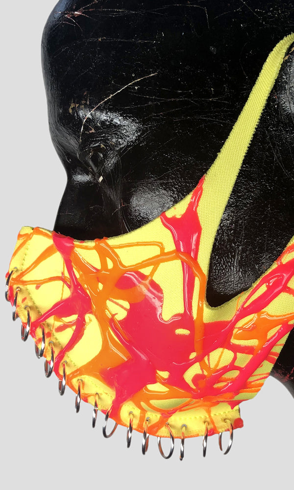 Pierced Neoprene Mask - Neon Yellow