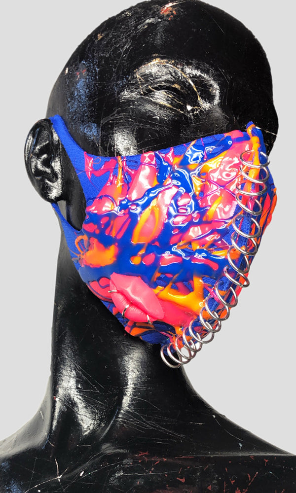 Pierced Neoprene Mask - Neon Blue