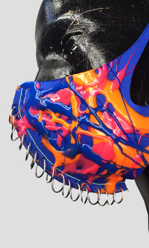 Pierced Neoprene Mask - Neon Blue