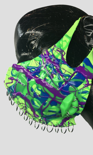 Pierced Neoprene Mask - Neon Green