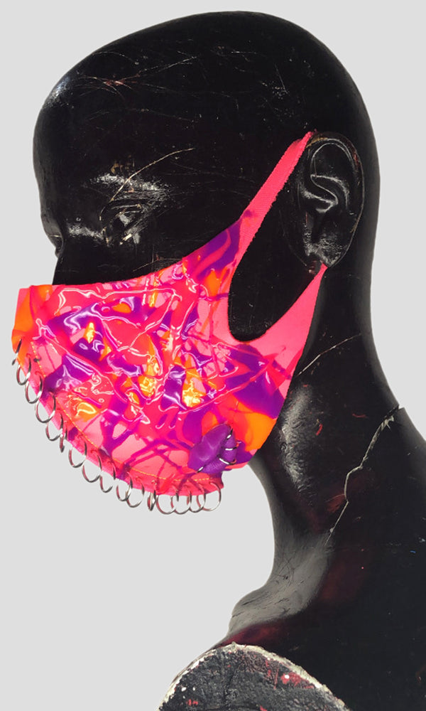 Pierced Neoprene Mask - Neon Pink