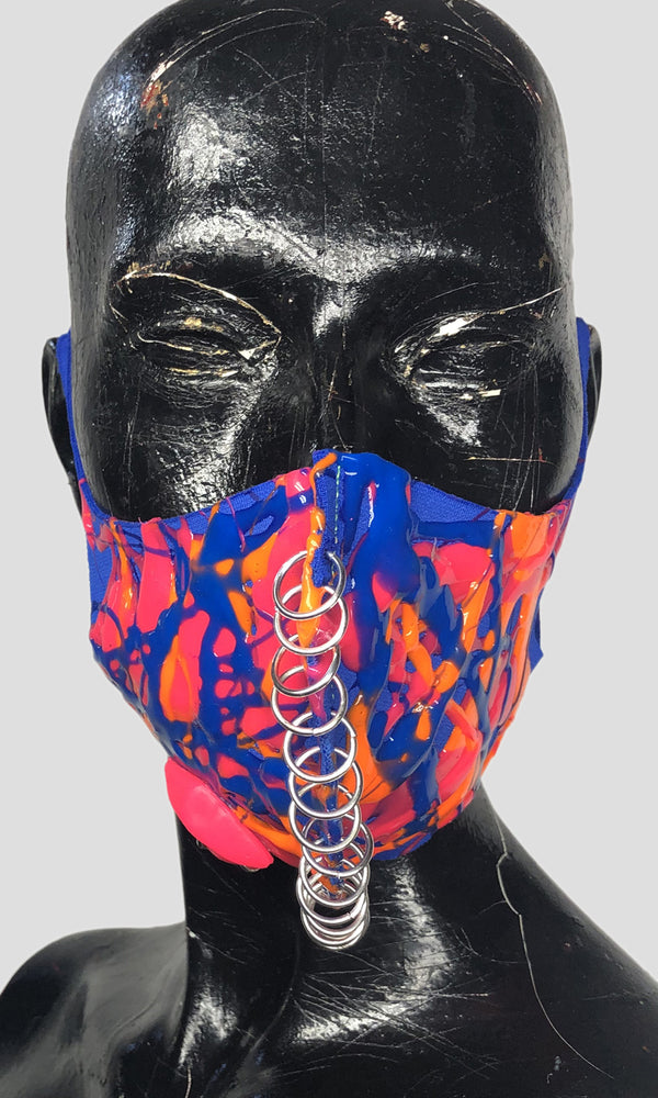 Pierced Neoprene Mask - Neon Blue